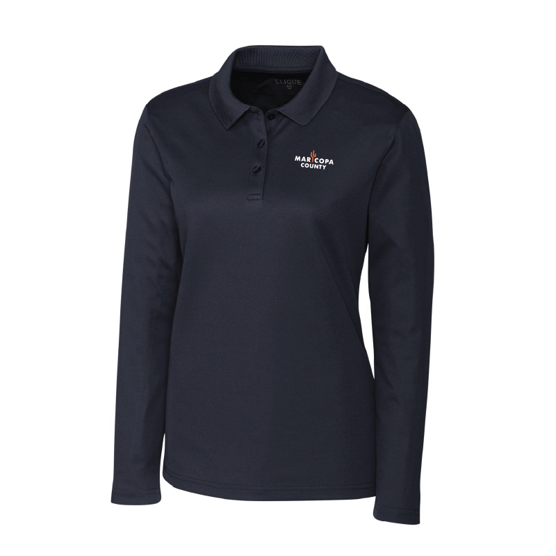 Women's Clique Performance Long Sleeve Polo - 