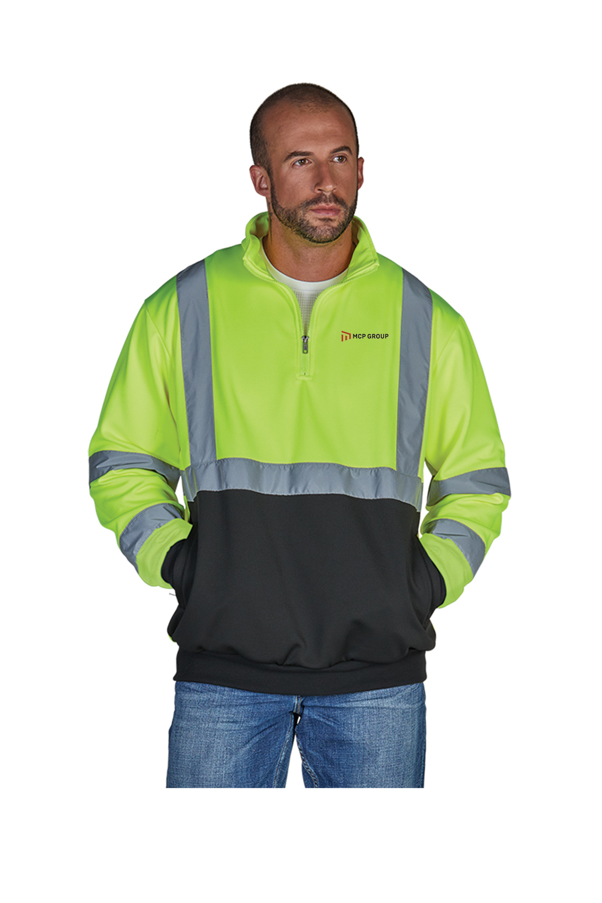 Quarter Zip Hi-Vis Sweatshirt.  9243