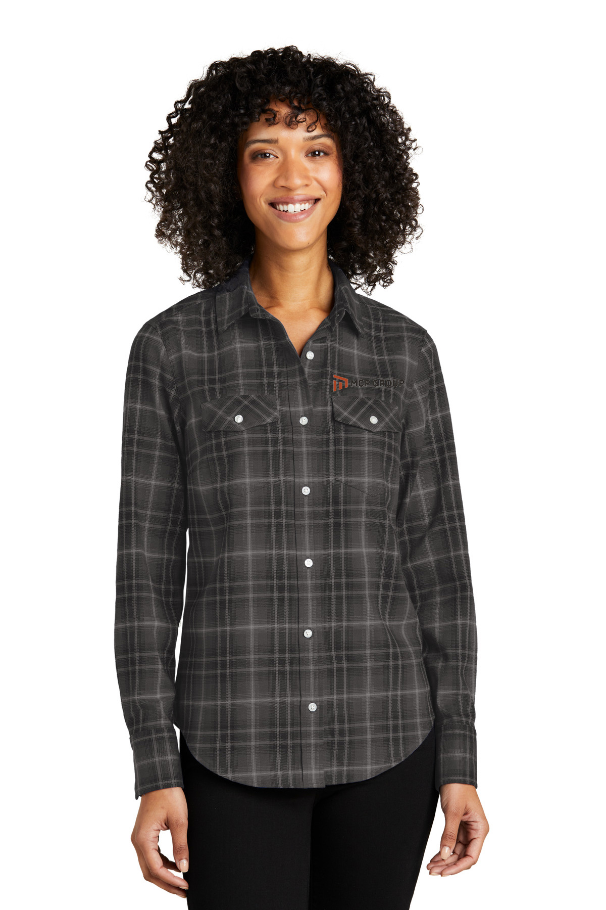 Port Authority Ladies Long Sleeve Ombre Plaid Shirt LW672