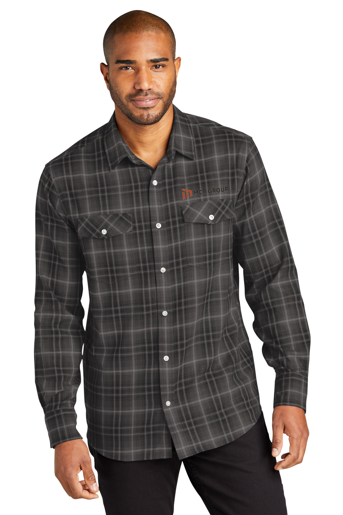 Port Authority Long Sleeve Ombre Plaid Shirt W672