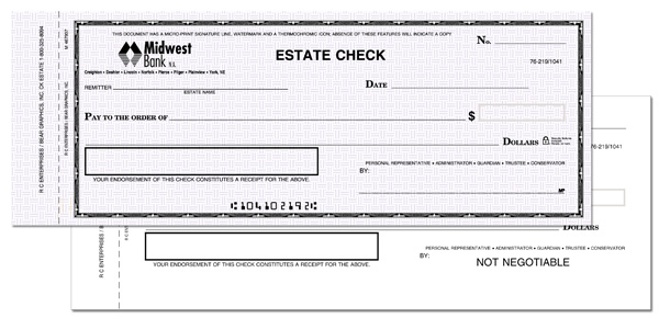 Checks: Contact Deb Z in Pierce to order checks.
