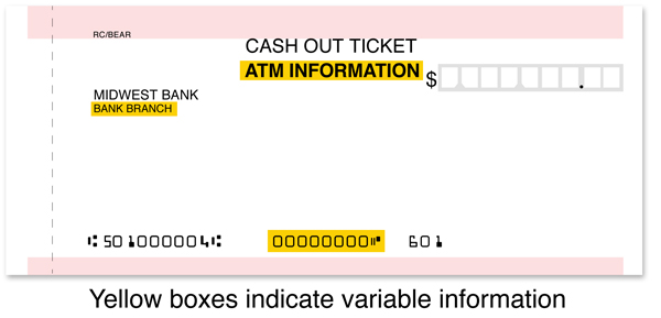 MBATOD Duplicate Pink Band ATM Cash Out Tickets