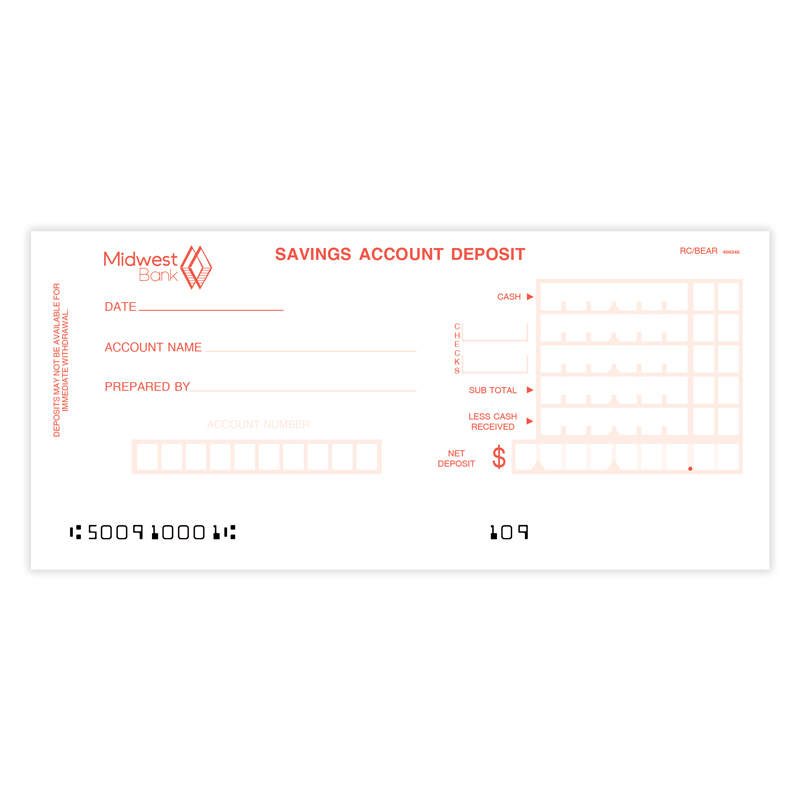 MBD-WSAV Savings Deposit/Withdrawals-1 Part (2 sided)