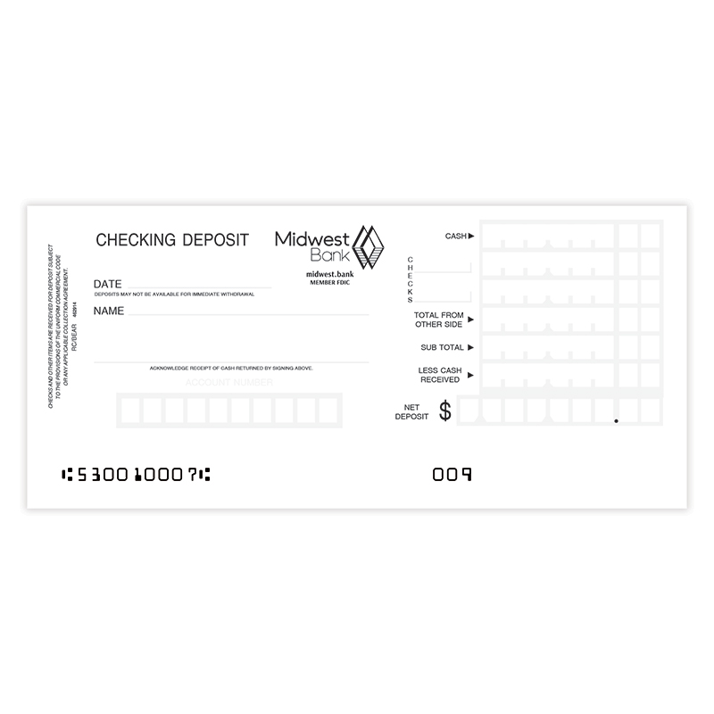 MBDEPCK Checking Deposits Small Size-1 Part