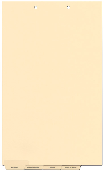MBTABDIVCF Credit File Tab Divider Sets (19 tabs per set/pkg)