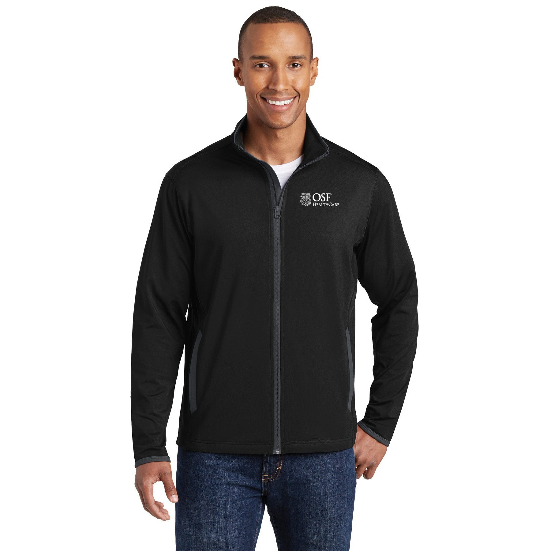 Sport-Tek Men's Sport-Wick Stretch Contrast Full-Zip Jacket