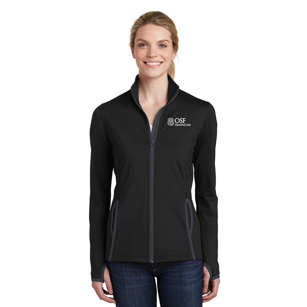 Sport-Tek Ladies Sport-Wick Stretch Contrast Full-Zip Jacket