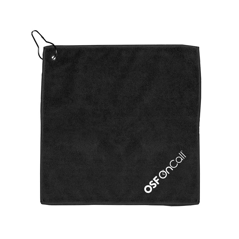 "The Wedge" 300 GSM Heavy Duty Microfiber Golf Towel with Metal Grommet and Clip