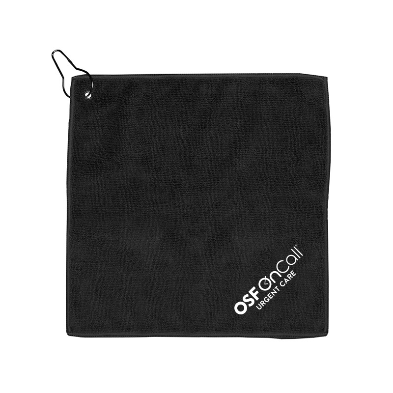 "The Wedge" 300 GSM Heavy Duty Microfiber Golf Towel with Metal Grommet and Clip