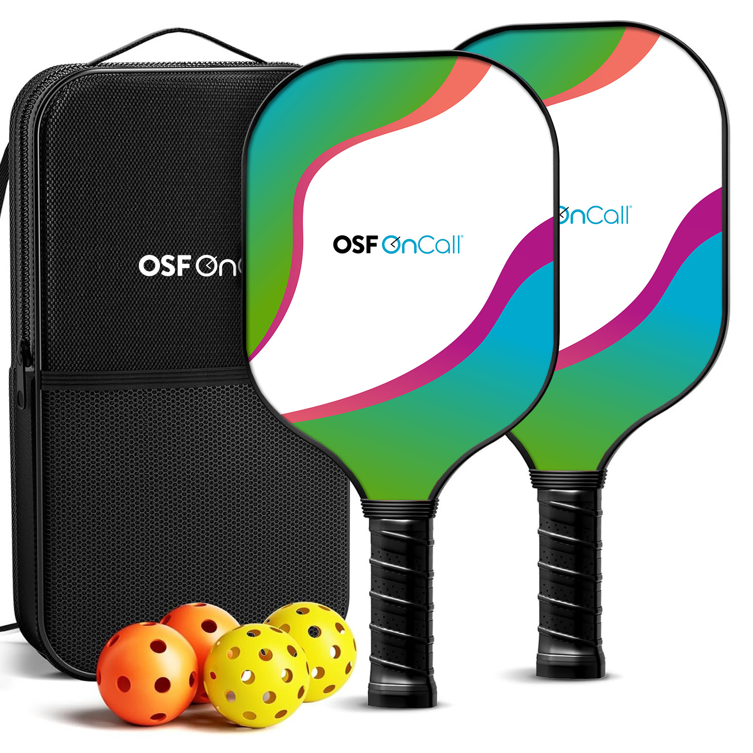 Fiberglass Pickleball Racket Paddle & Ball Set w/ Carrying bag