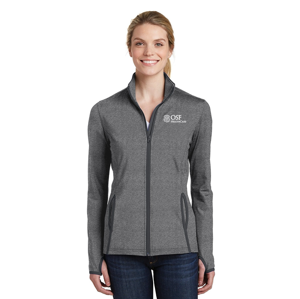 Sport-Tek Ladies Sport-Wick Stretch Contrast Full-Zip Jacket 