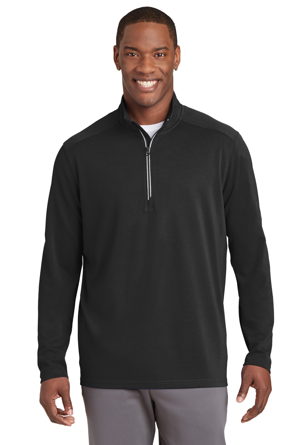 Sport-Tek Sport-Wick Textured 1/4-Zip Pullover.  ST860. Price Starting at $31