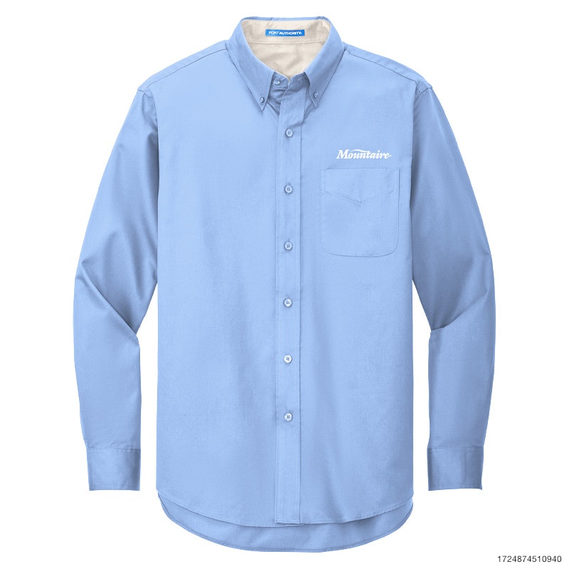 Port Authority Easy Care Long Sleeve Shirt - Light Blue / Stone Beige