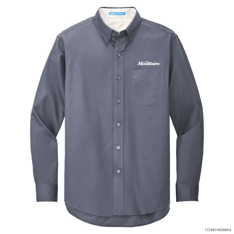 Port Authority Easy Care Long Sleeve Shirt - Steel Gray / Stone Gray