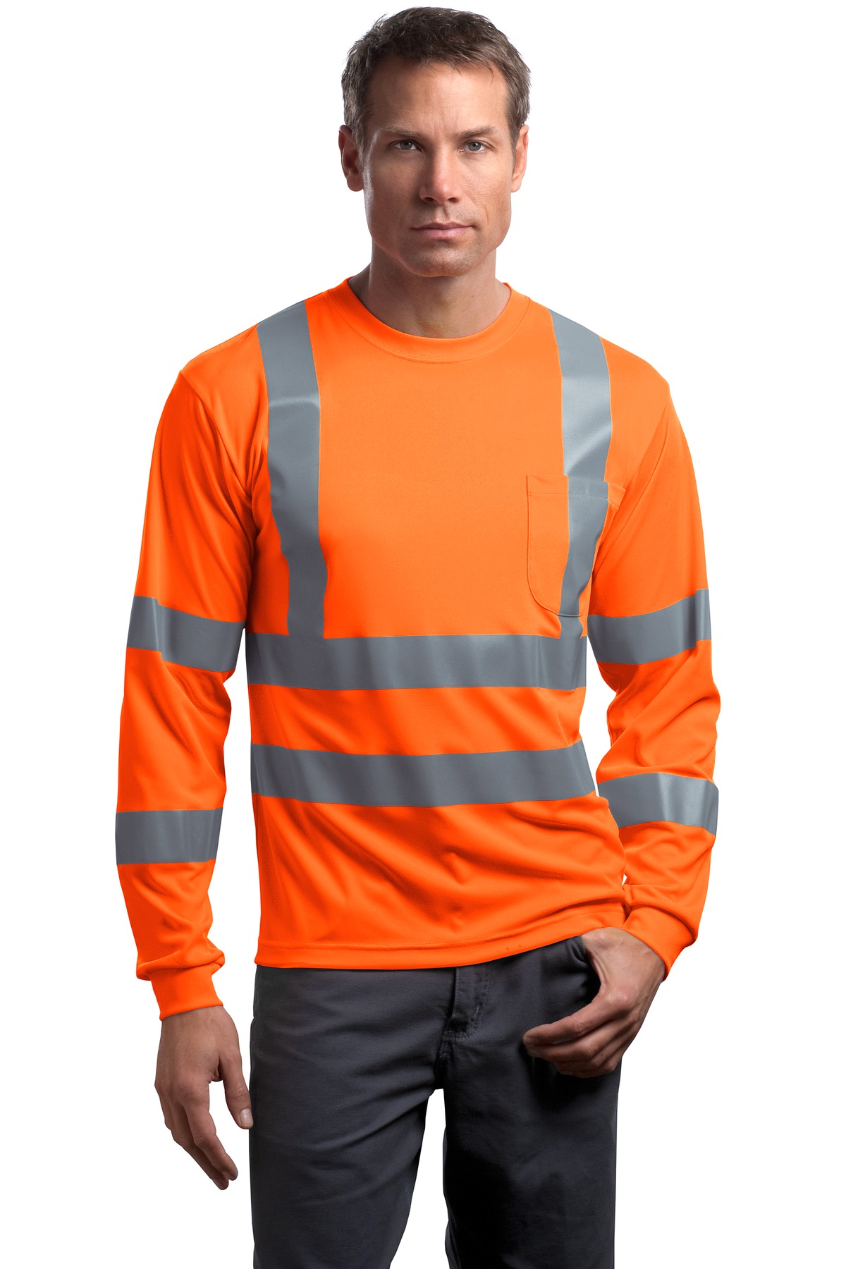 CornerStone ANSI 107 Class 3 Long Sleeve Snag-Resistant Reflective T-Shirt CS409