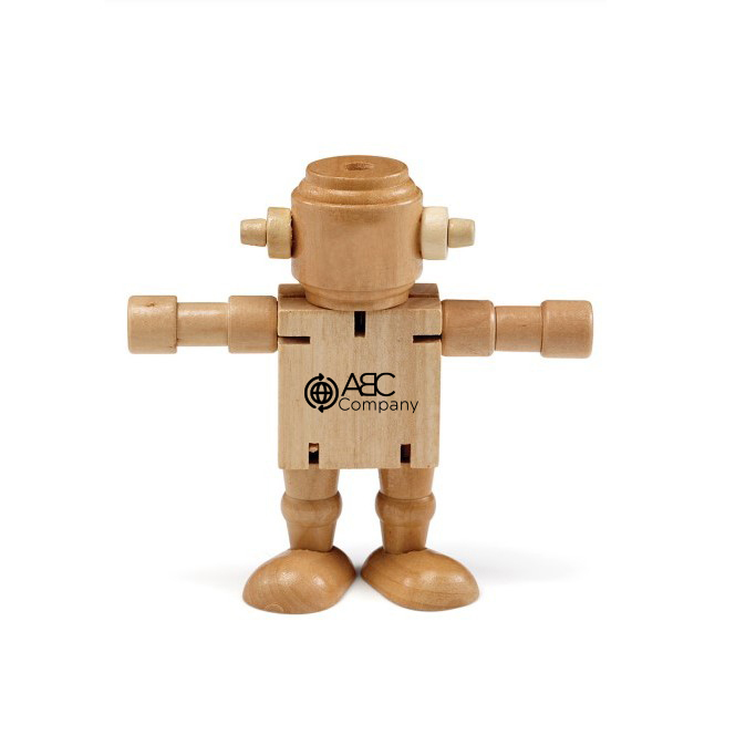 Robodroidbot Wooden Poseable Robot