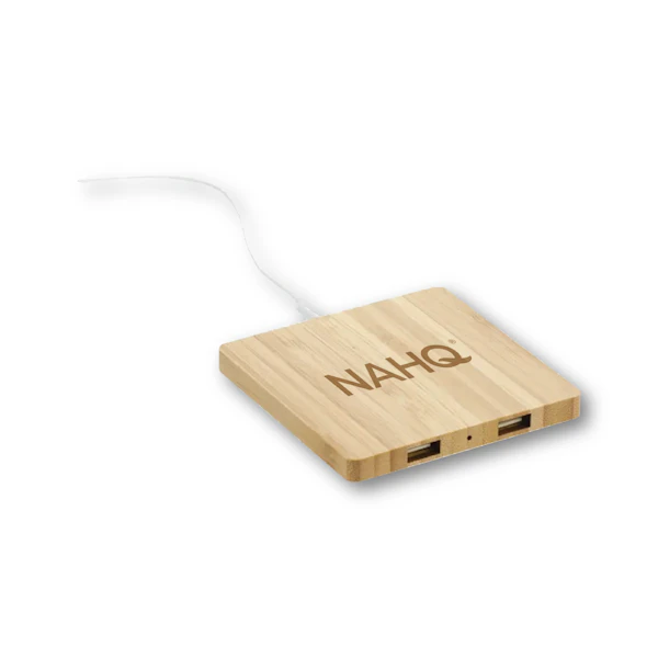 Bamboo Wireless Charger with Dual Outputs