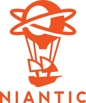 Niantic logo, orange on white, text reading Niantic.