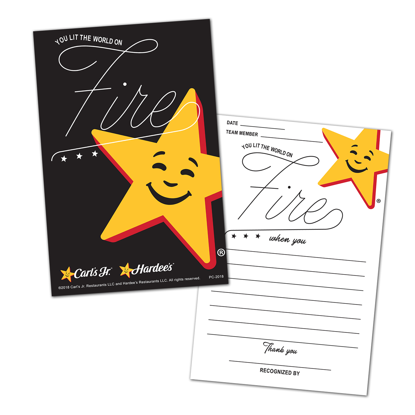 Lit On Fire Recognition Post Card