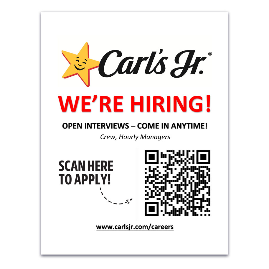 Carl's Jr Now Hiring Bag Stuffers