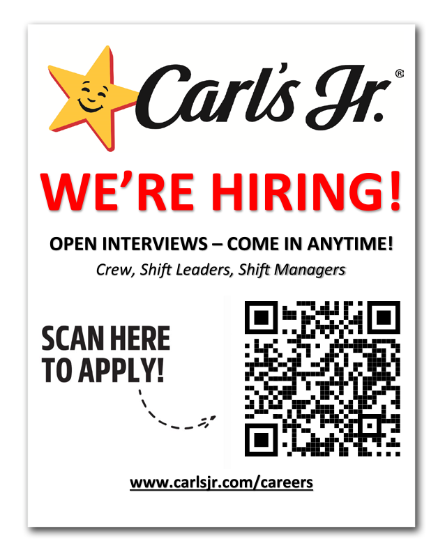 Carl's Jr Now Hiring Bag Stuffers