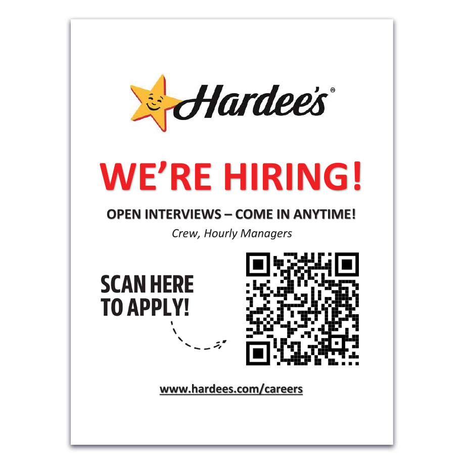 Hardee's Now Hiring Bag Stuffers