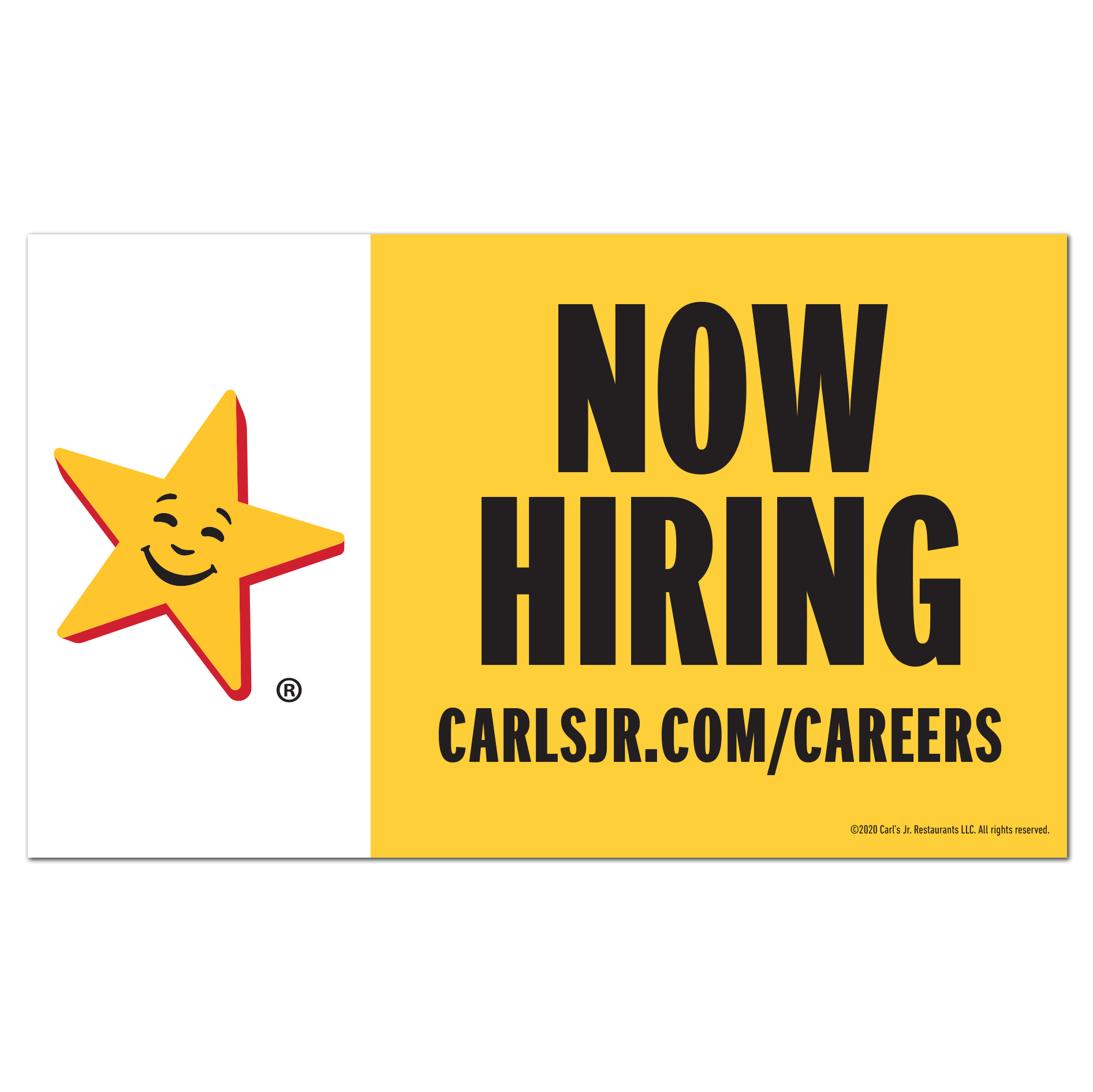 Carl's Jr Now Hiring 3x5 Banner