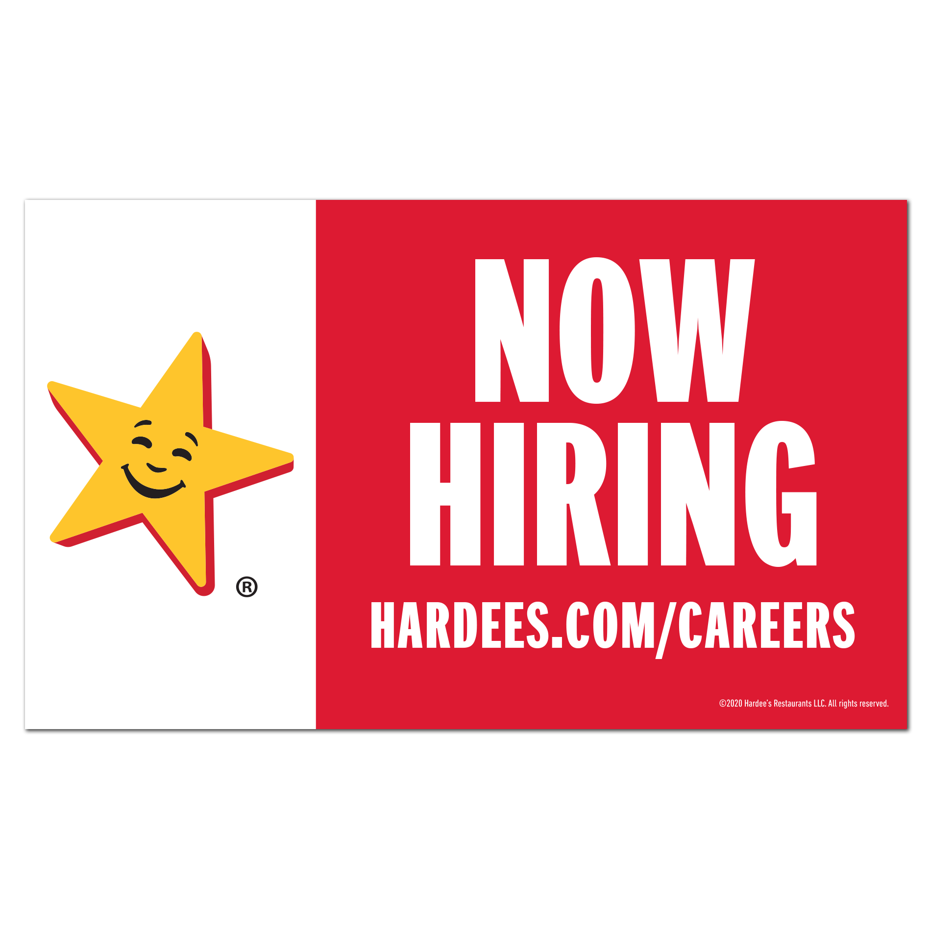 Hardee's Now Hiring 3 x 5 Banner