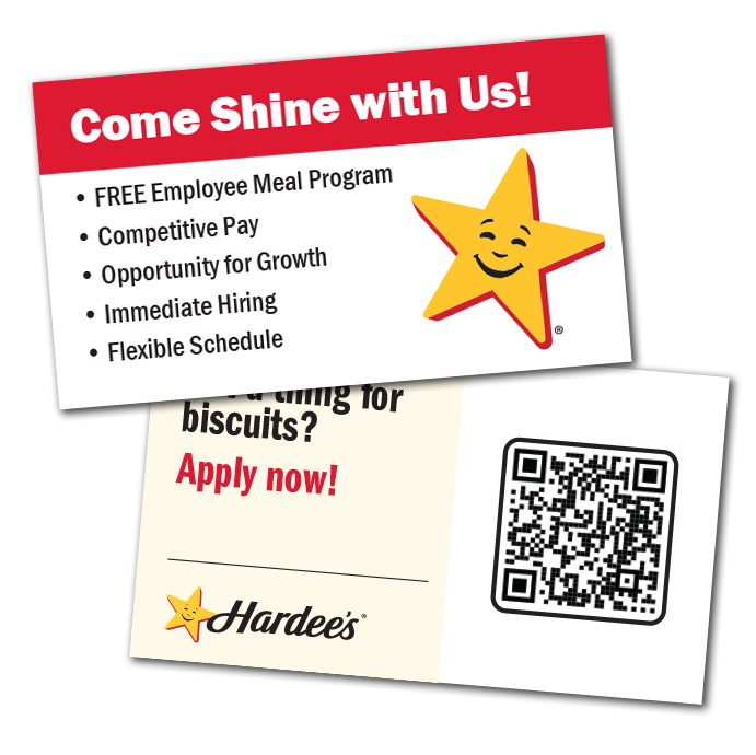 Hardees Referral Business Card 3.5 x 2