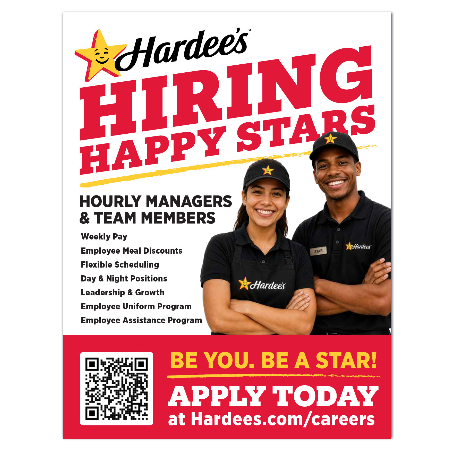 Hardee's Recruitment Flyer 1 - 5.5" x 8.5"