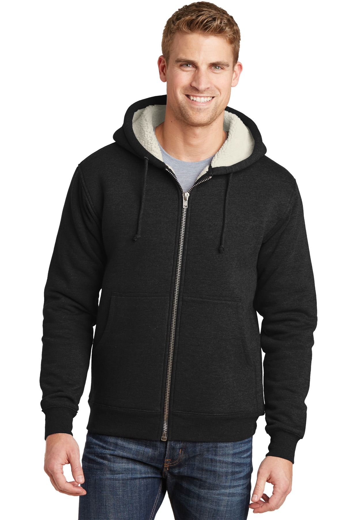 CornerStone Heavyweight Sherpa-Lined Hooded Fleece Jacket. CS625, Starting at $73