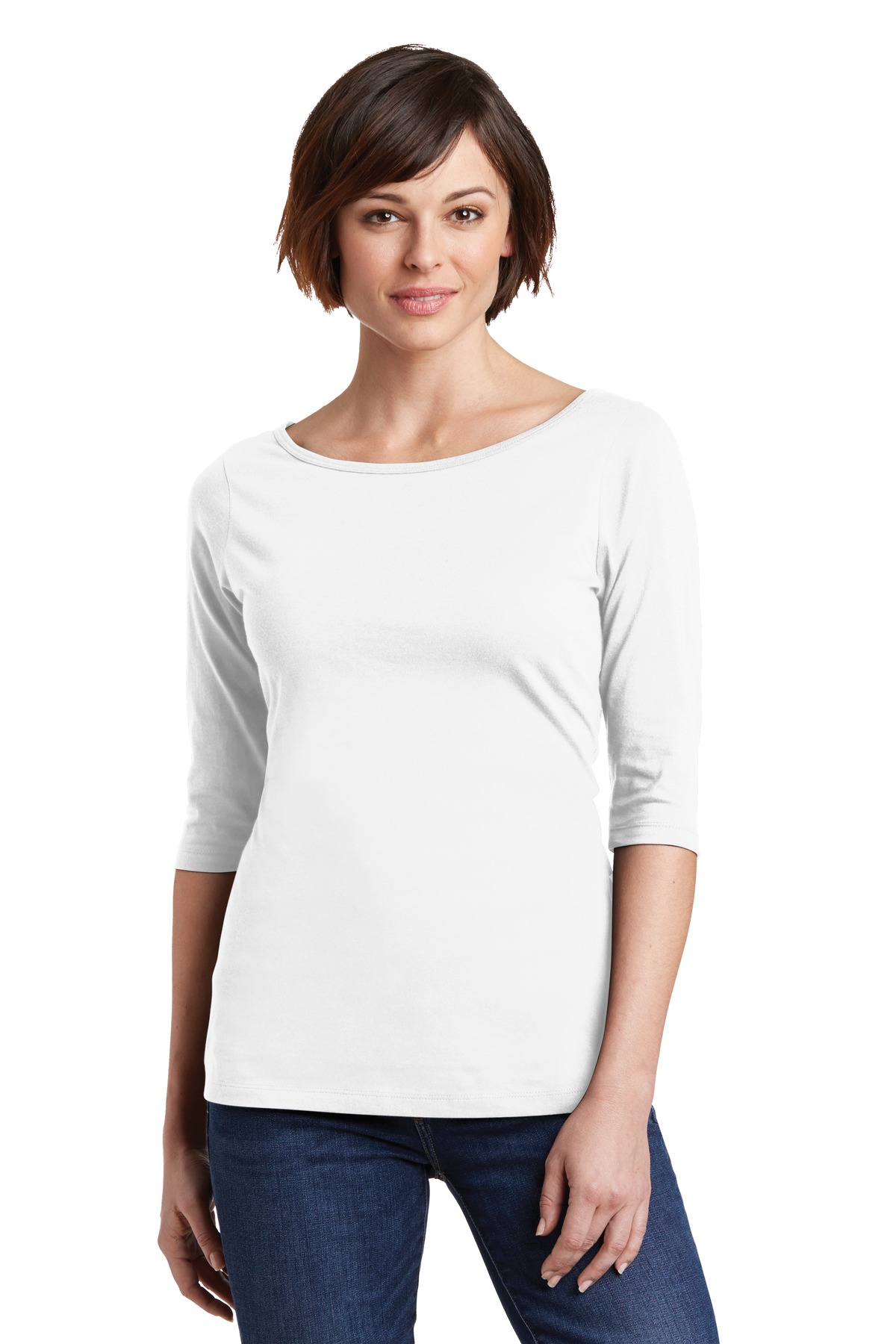 District Women's Perfect Weight 3/4-Sleeve Tee. DM107L, Starting at $25