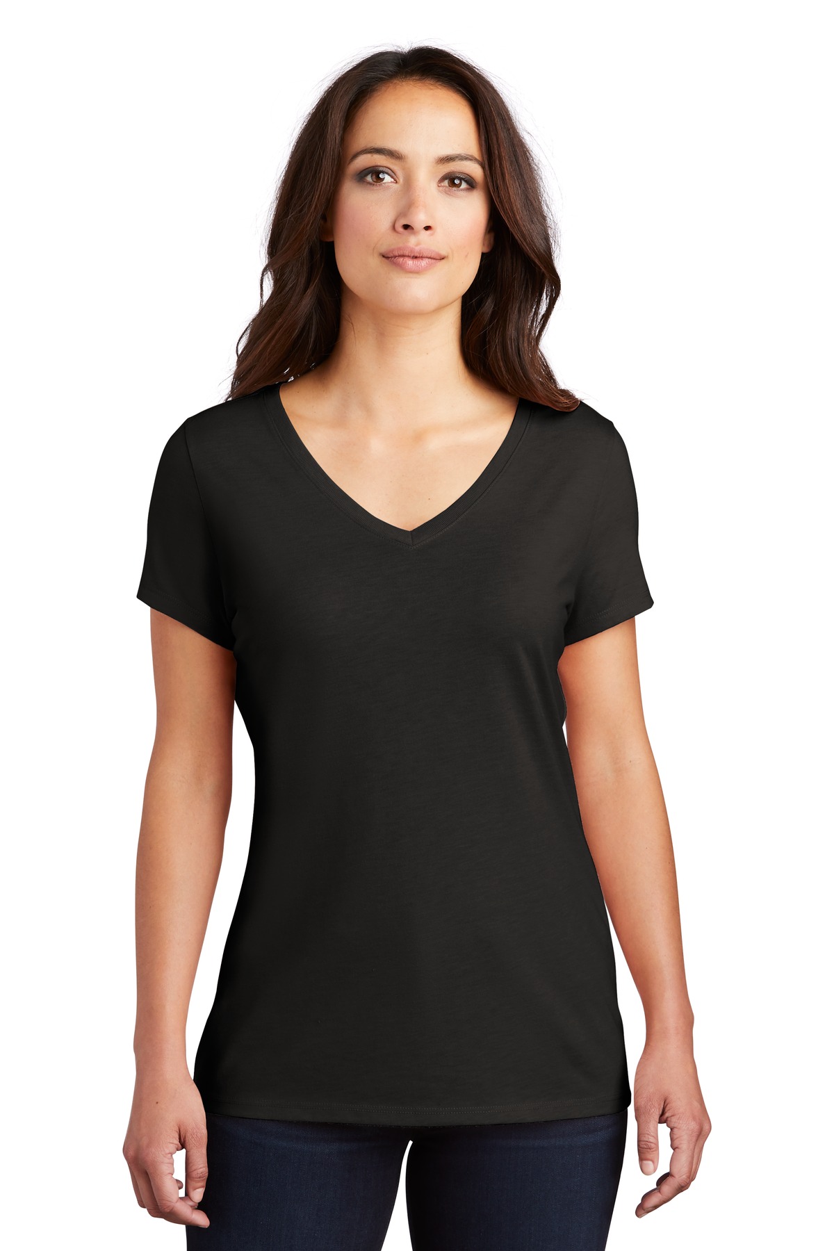 District Women's Perfect Tri V-Neck Tee. DM1350L, Starting at $19
