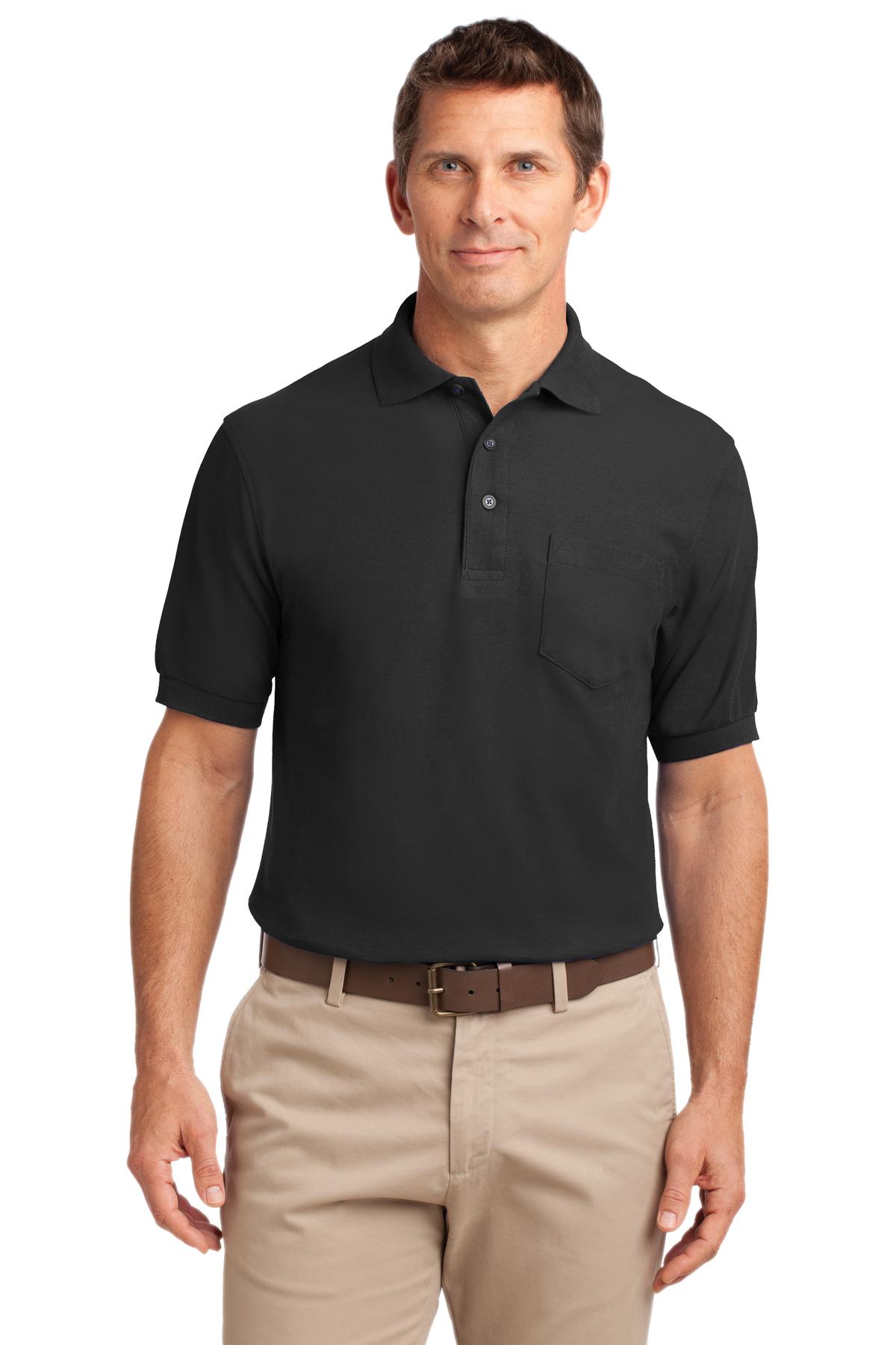 Port Authority Silk Touch Polo with Pocket.  K500P, Starting at $37