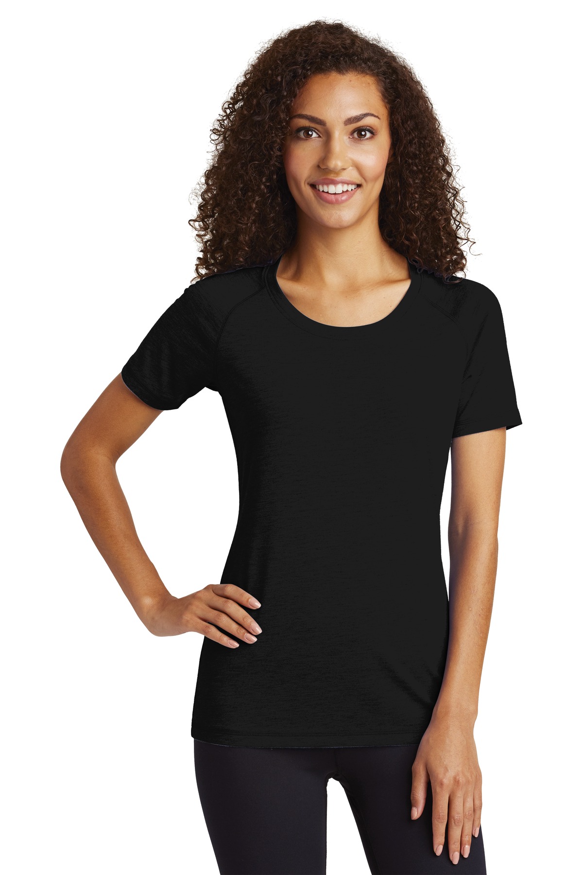 Sport-Tek  Ladies PosiCharge  Tri-Blend Wicking Scoop Neck Raglan Tee. LST400, Starting at $25