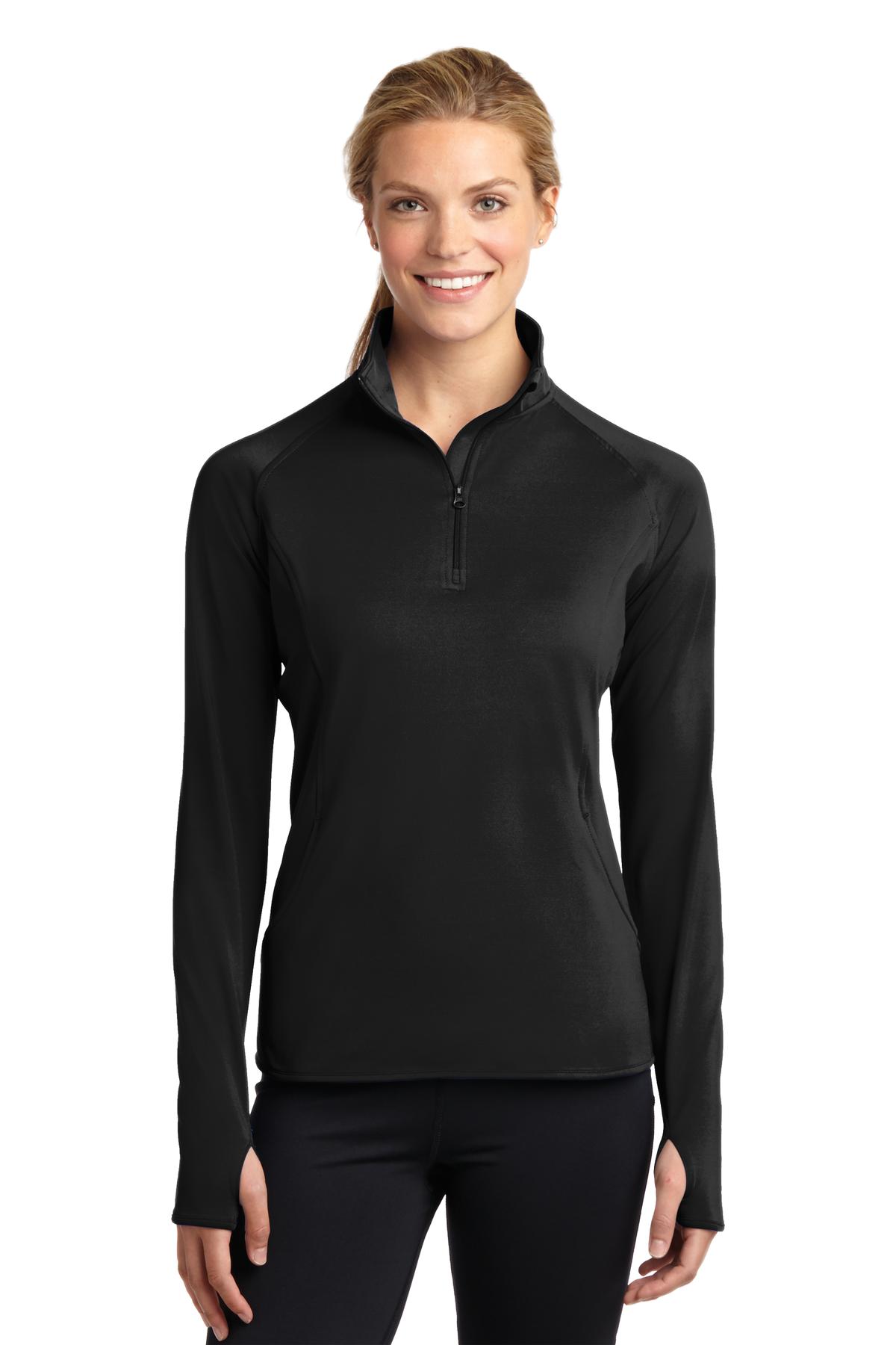 Sport-Tek Ladies Sport-Wick Stretch 1/2-Zip Pullover. LST850, Starting at $47