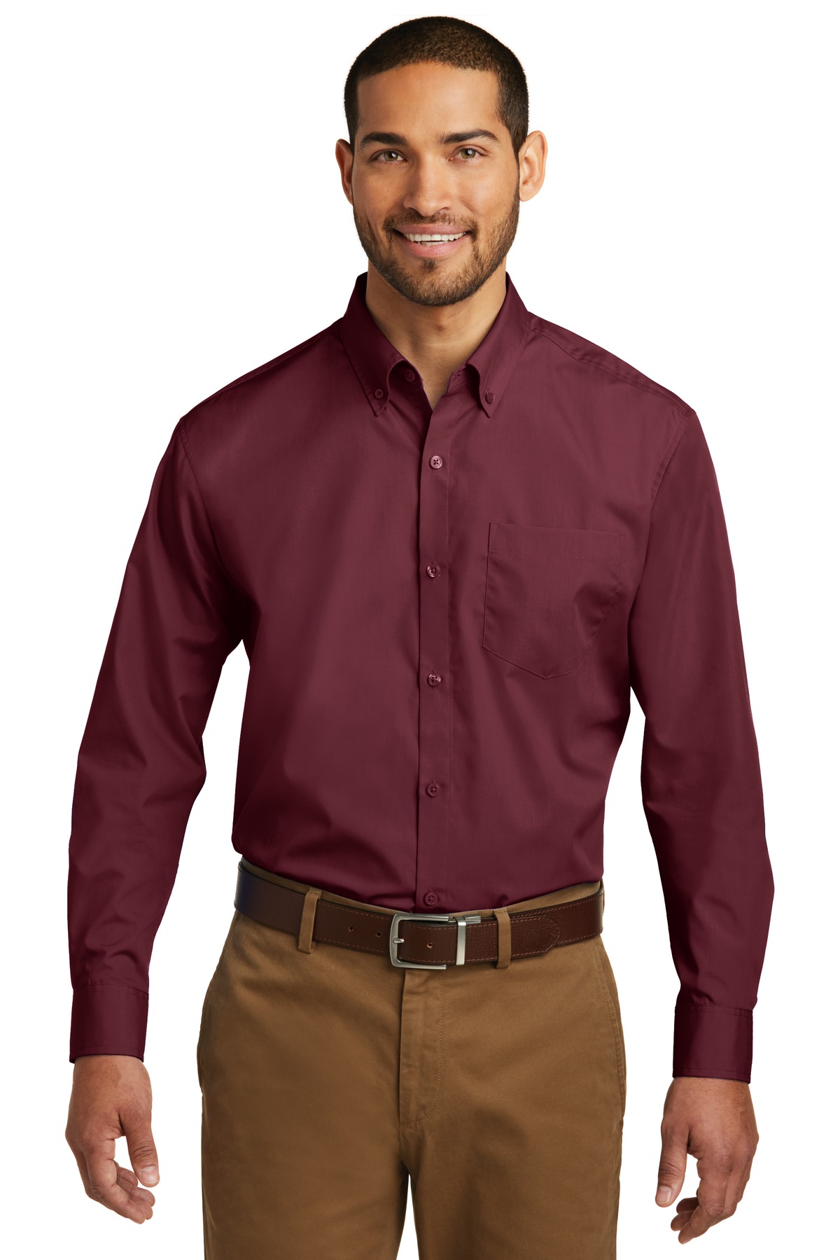 Port Authority Long Sleeve Carefree Poplin Shirt. W100, Starting at $27