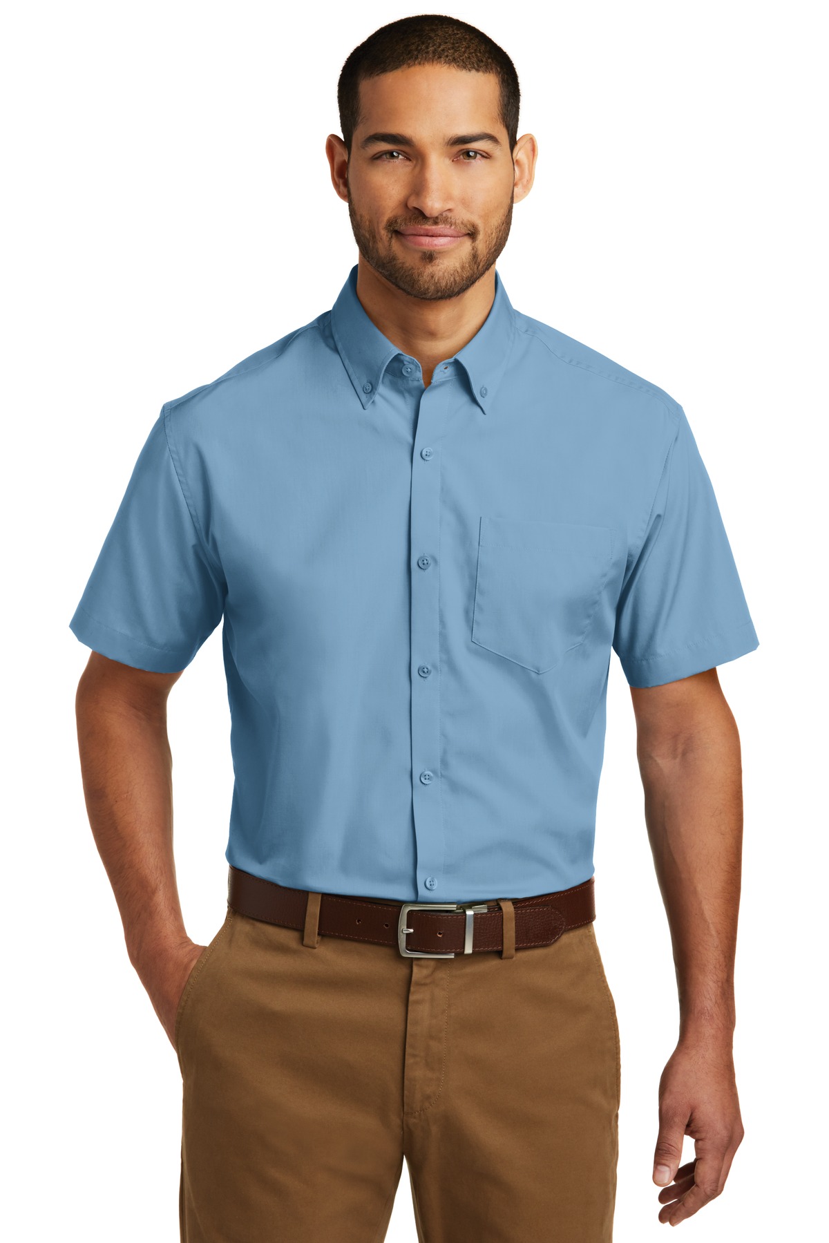 Port Authority Short Sleeve Carefree Poplin Shirt. W101, Starting at $27