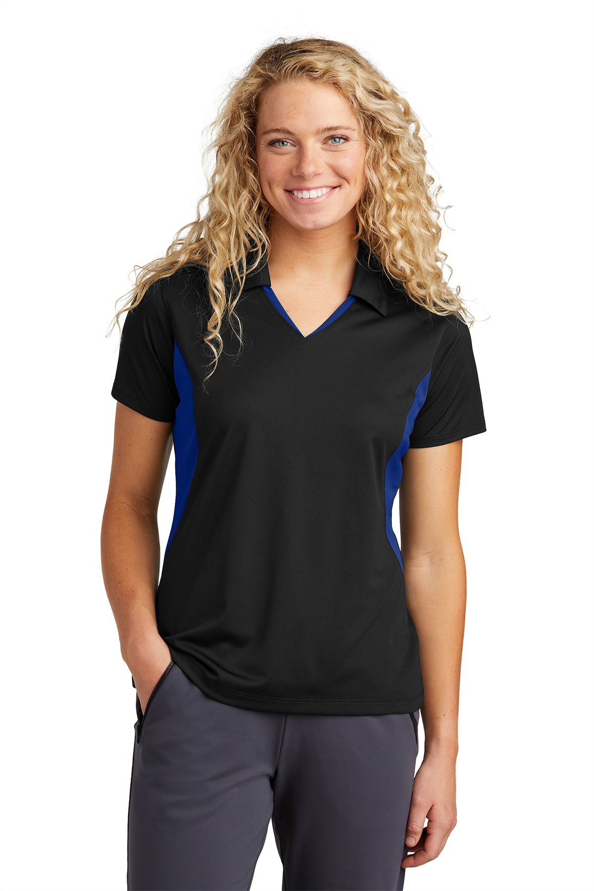 Sport-Tek® Ladies Side Blocked Micropique Sport-Wick® Polo. LST655, Starting at $29