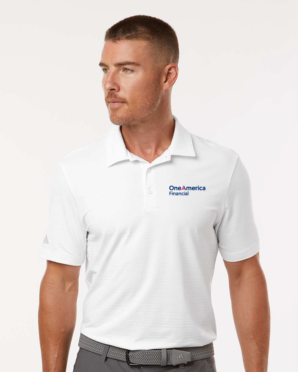 Adidas -Textured Stripe Polo
