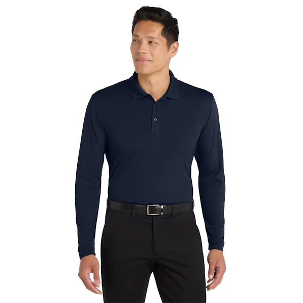 Men's Moisture-Wicking Micro Mesh Long Sleeve Polo