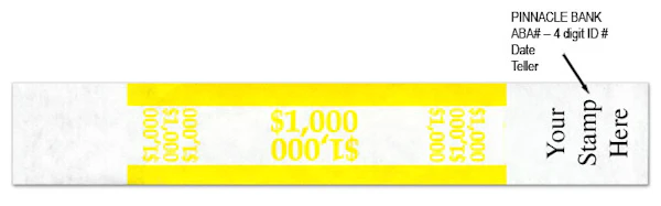 PB1166  B60135  $1000 Bill Straps-Yellow