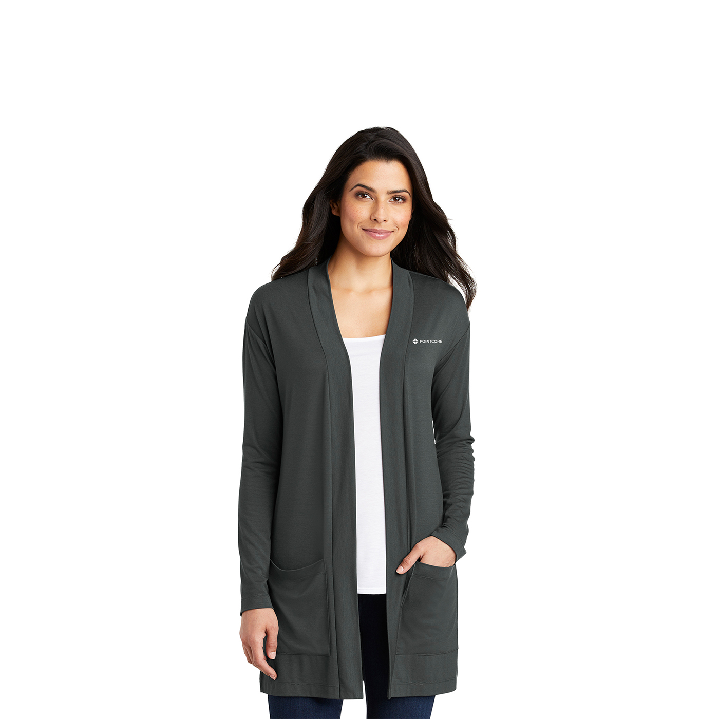 Women's Open-Front Long Cardigan