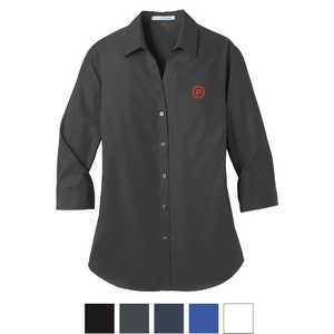 Port Authority® Ladies 3/4-Sleeve Carefree Poplin Shirt