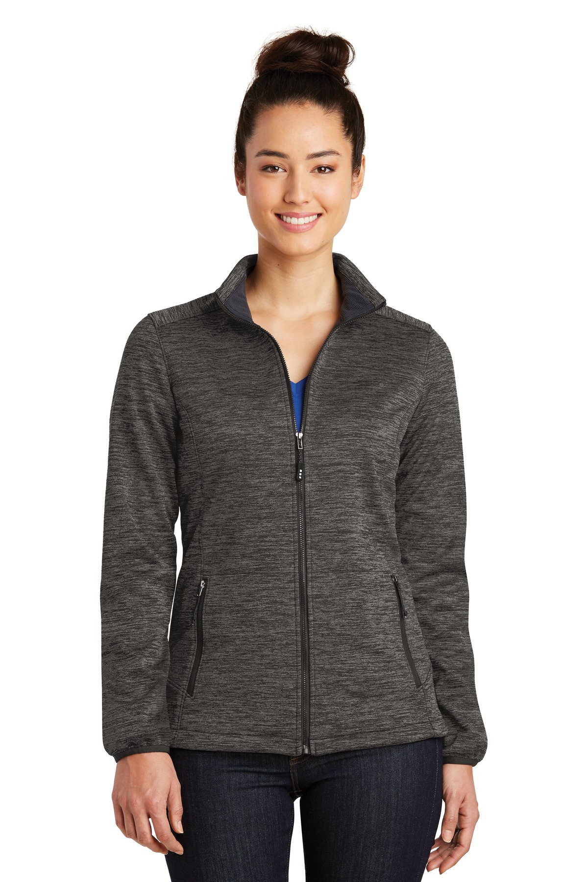 Sport-Tek Ladies PosiCharge Electric Heather Soft Shell Jacket LST30