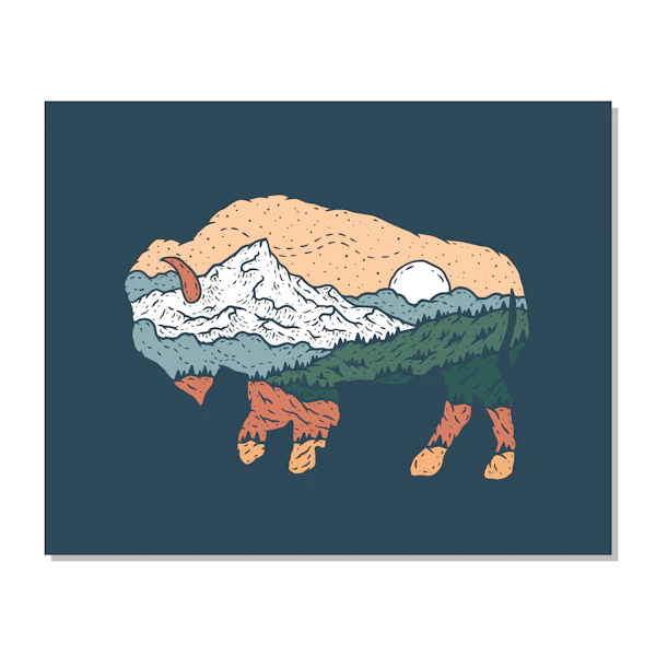 Oregon Bison Art Print