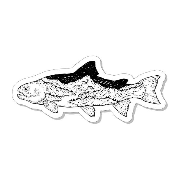 Black & White Fish Sticker