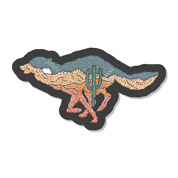 Saguaro Coyote Sticker