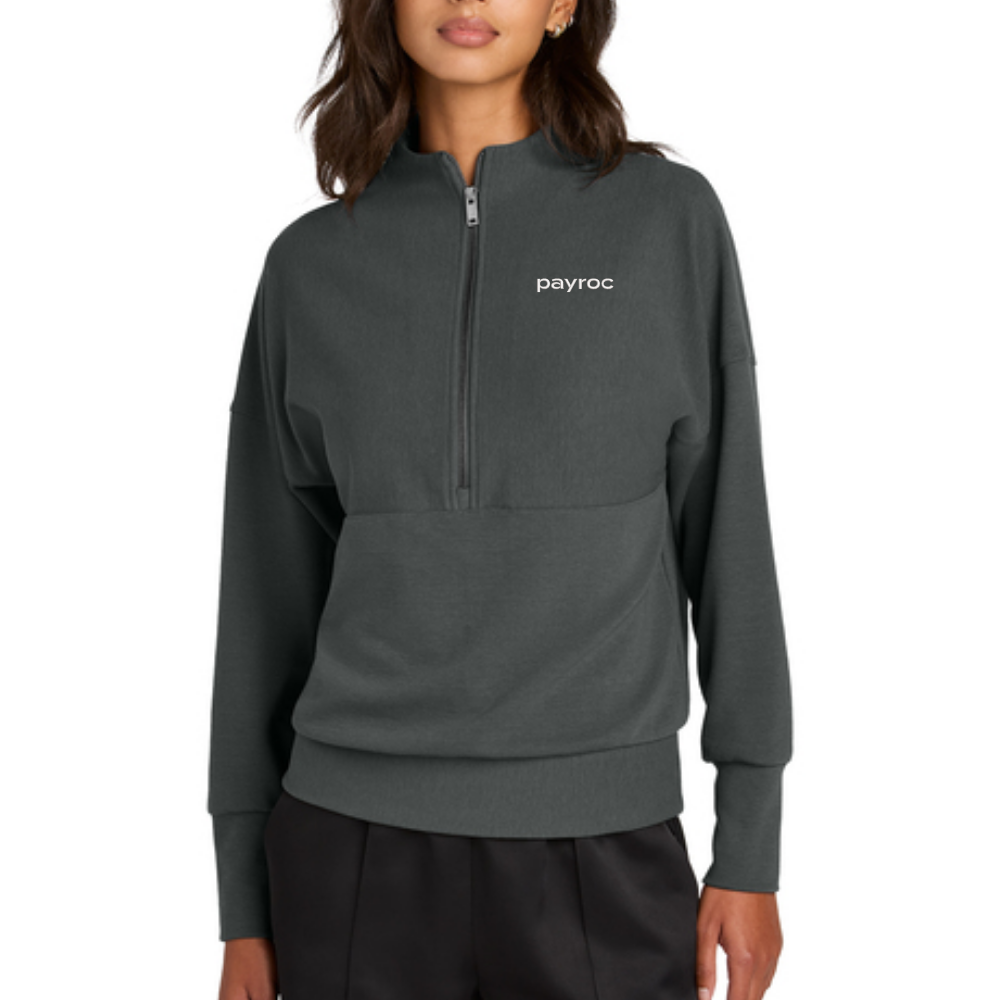 Ladies Linear Texture 1/4-Zip Pullover