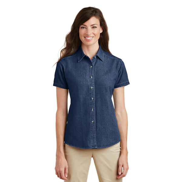 Port & Company - Ladies Short Sleeve Value Denim Shirt.  LSP11, Starting at $30